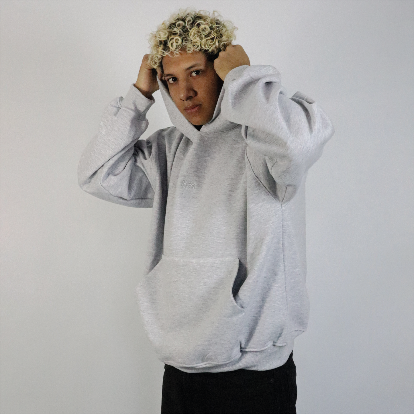 Hoodie boxy melange basic logo