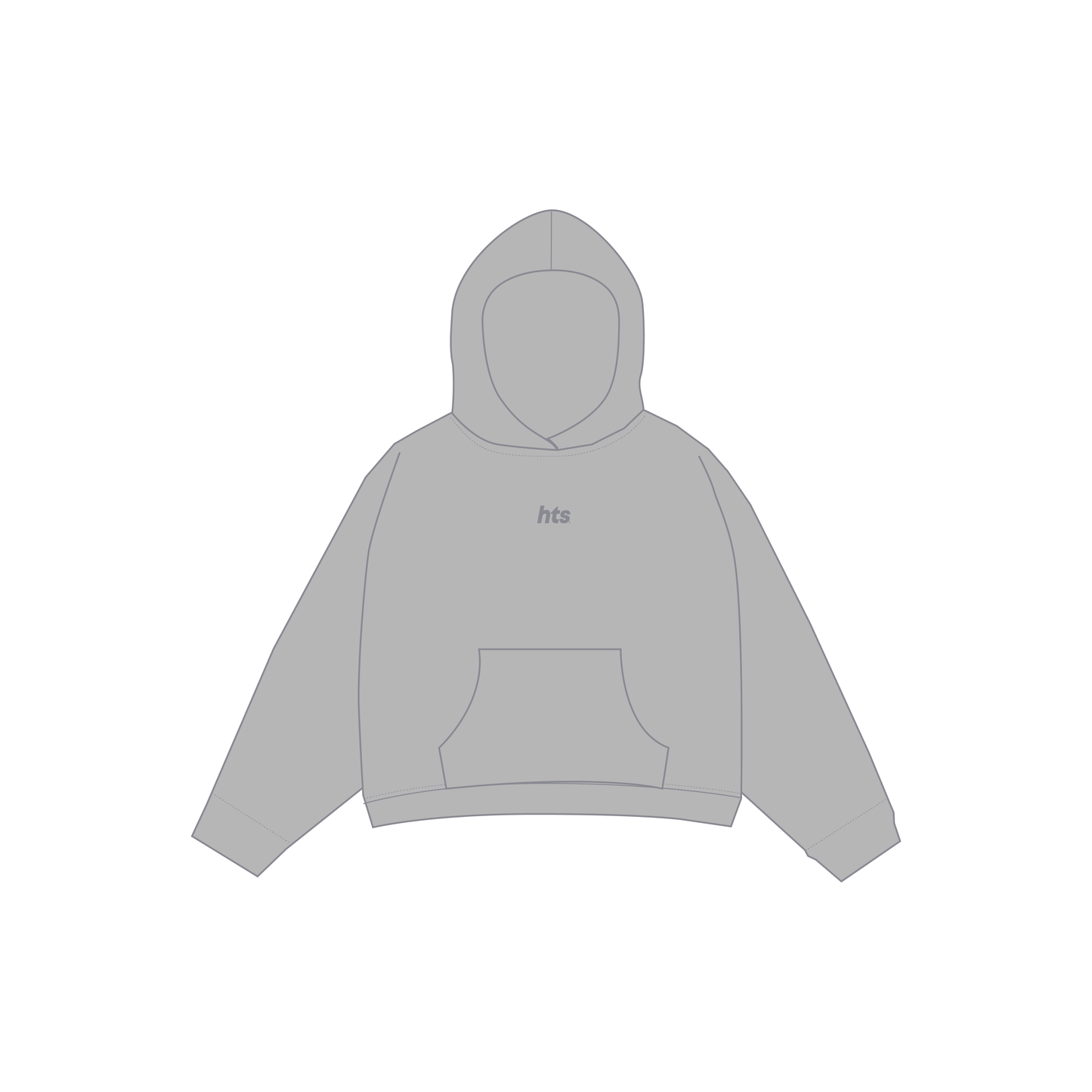 Hoodie boxy melange basic logo