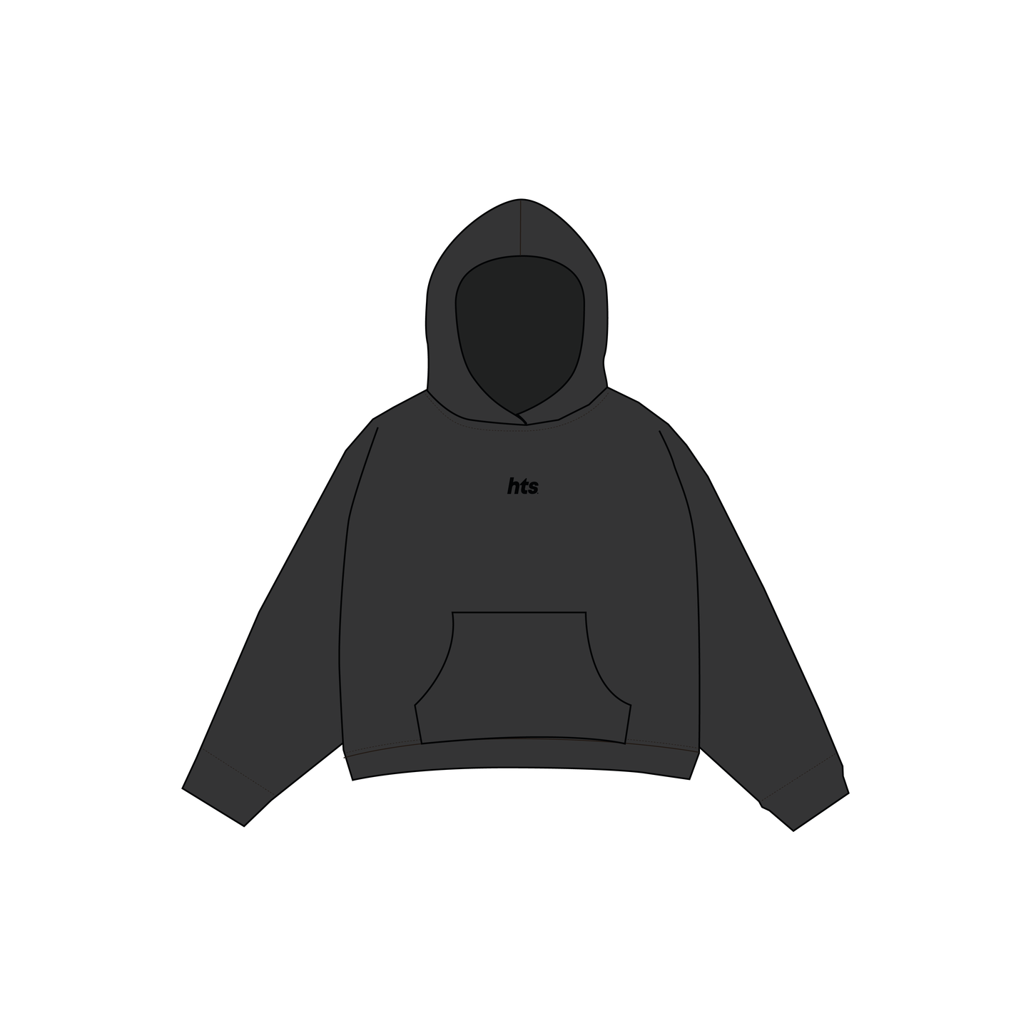 Hoodie boxy basic negro